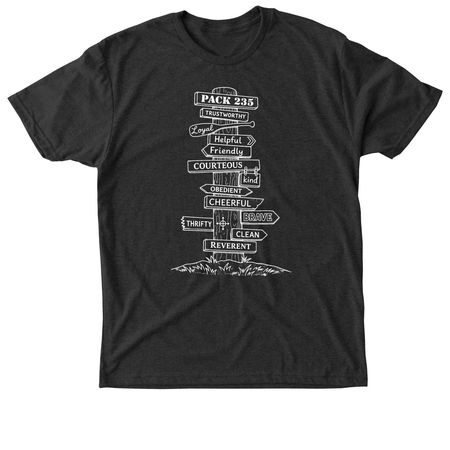 The 12 Points of the Scout Law - White, a Vintage Black Triblend Unisex Tee