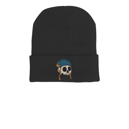 Luna Alley Skull Hat, a Black Printed Cuffed Beanie