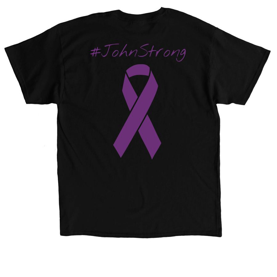 Support John, a Black Classic Unisex Tee (back-view)