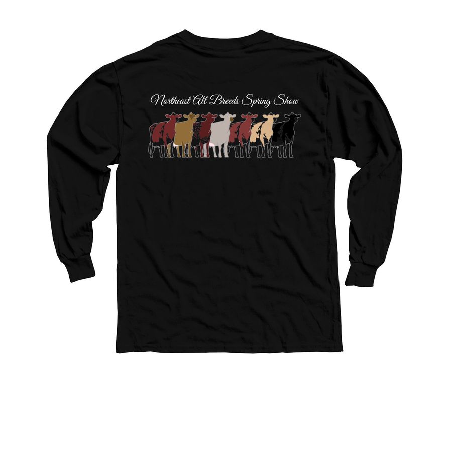 All Breeds, a Black Youth Long Sleeve Tee (back-view)