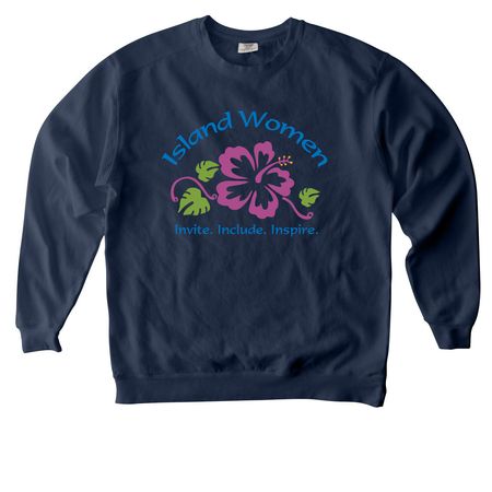 Island Women Sweatshirt, a True Navy Comfort Colors Crewneck Sweatshirt