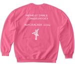2026 Nutcracker Rehearsal Merch, a Pink Lemonade Softstyle Crewneck Sweatshirt (back-view)