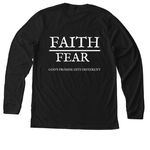 FROM THE ASHES WE RISE, a Solid Black Blend Premium Long Sleeve Tee (back-view)
