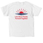 The Finer Campaign Shirt, a White Classic Unisex Tee (back-view)