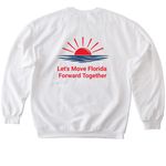 The Finer Campaign Shirt, a White Softstyle Crewneck Sweatshirt (back-view)