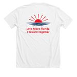 The Finer Campaign Shirt, a Solid White Blend Premium Unisex Tee (back-view)