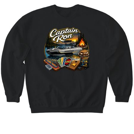 Captain Ron, a Black Softstyle Crewneck Sweatshirt