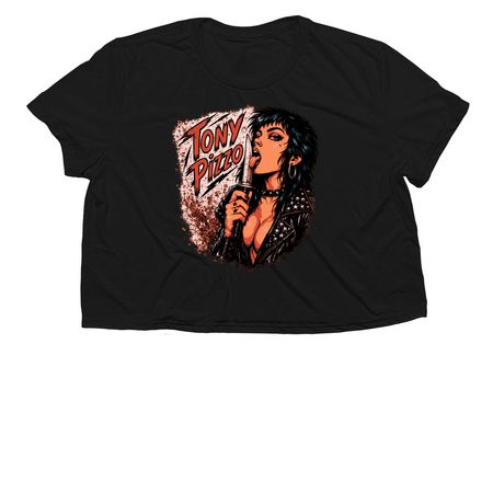 Tony Pizzo cool shirts, a Black Women?s Flowy Cropped Tee