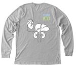 Donate Life NYS- Sara's Running a Marathon, a Athletic Heather Premium Long Sleeve Tee (back-view)