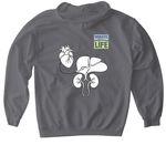 Donate Life NYS- Sara's Running a Marathon, a Charcoal Gildan Softstyle Pullover Hoodie (back-view)
