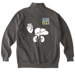 Donate Life NYS- Sara's Running a Marathon, a Pepper Comfort Colors Quarter Zip Pullover (back-view)