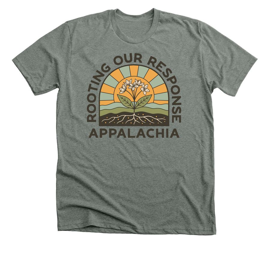 Rooting Our Response Appalachia (RORA), a Deep Heather Premium Unisex Tee