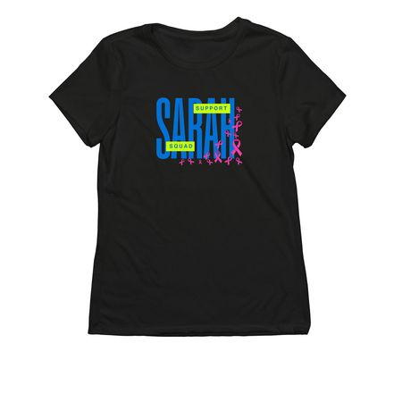 Sarah Support Squad woman cut, a Deep Black Allmade Eco Triblend Women?s Tee