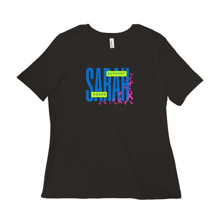 Sarah Support Squad woman cut, a Black Women?s Relaxed Cotton Tee