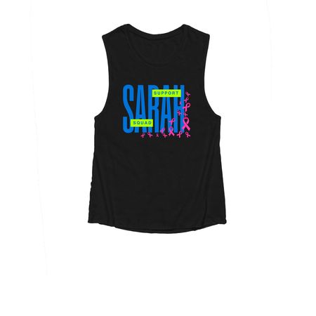 Sarah Support Squad woman cut, a Black Women's Muscle Tank