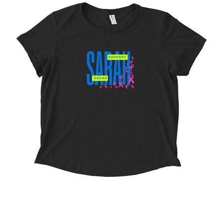 Sarah Support Squad woman cut, a Deep Black Allmade Eco Triblend Women?s Scoop Neck Tee