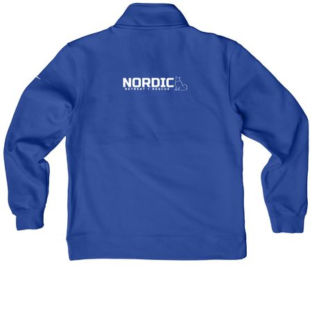 Nordic Nation Nike Collection, a Game Royal Nike Club Fleece Half Zip Pullover (back-view)