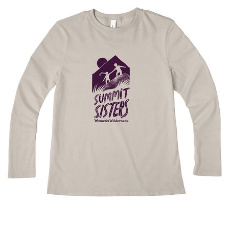 Summit Sisters Long Sleeve - Purple Logo, a Heather Dust Women?s Premium Long Sleeve Tee