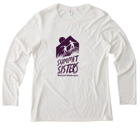 Summit Sisters Long Sleeve - Purple Logo, a Fairly White Allmade Eco Triblend Women?s Long Sleeve Tee