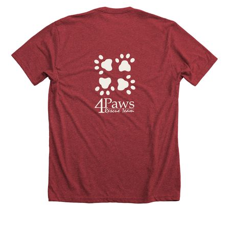 TALK TO THE PAW, a Heather Canvas Red Premium Unisex Tee (back-view)