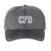 Collegiate Hat series, a Black Printed Pigment Dye Baseball Cap