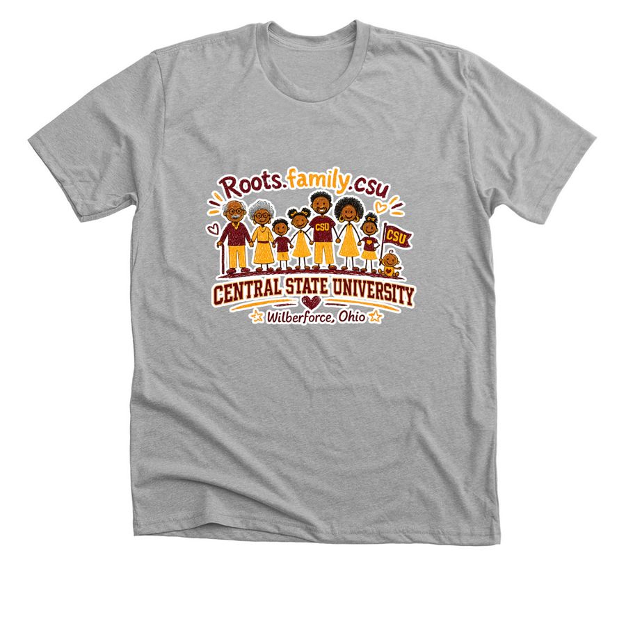 "ROOTS.FAMILY.CSU, a Athletic Heather Premium Unisex Tee