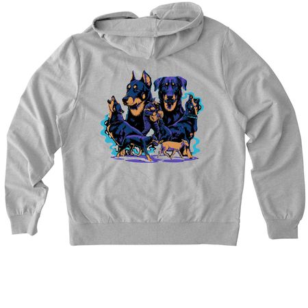 Working Beauceron, a Granite Grey Heather Allmade Organic French Terry Zip Up Hoodie