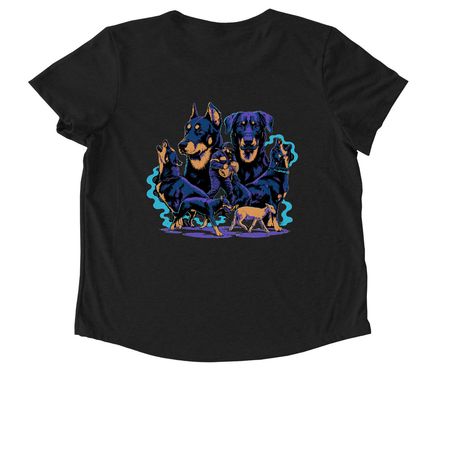 Working Beauceron, a Deep Black Allmade Eco Triblend Women?s Scoop Neck Tee