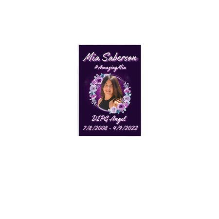 Mia Saberson, a White 12" x 18" Yard Flag