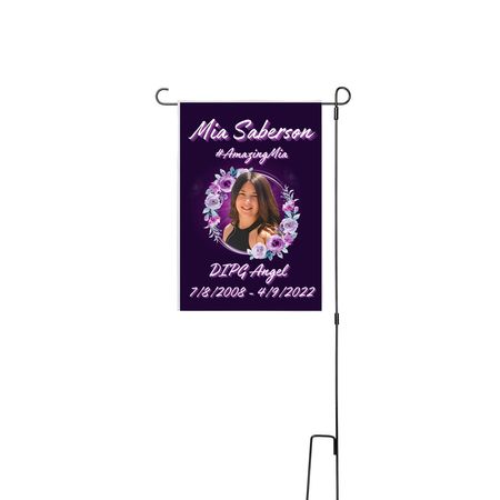 Mia Saberson, a White 12" x 18" Yard Flag with Stake