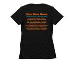 One Man Gone California Tour 2026, a Black Women's Slim Fit Tee (back-view)