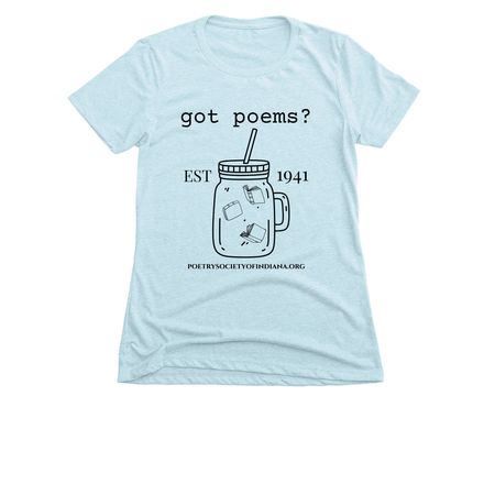 PSI Got Poems CUP LightColors, a Ice Blue Women's Slim Fit Tee