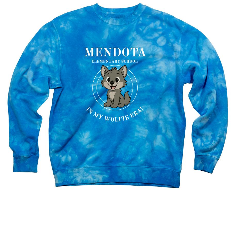 Wolfie Era, a Aqua Blue Tie Dye Crewneck Sweatshirt