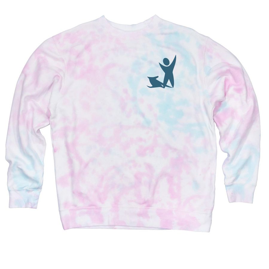 Canine Therapy Corps Spring Edition, a Cotton Candy Tie Dye Crewneck Sweatshirt