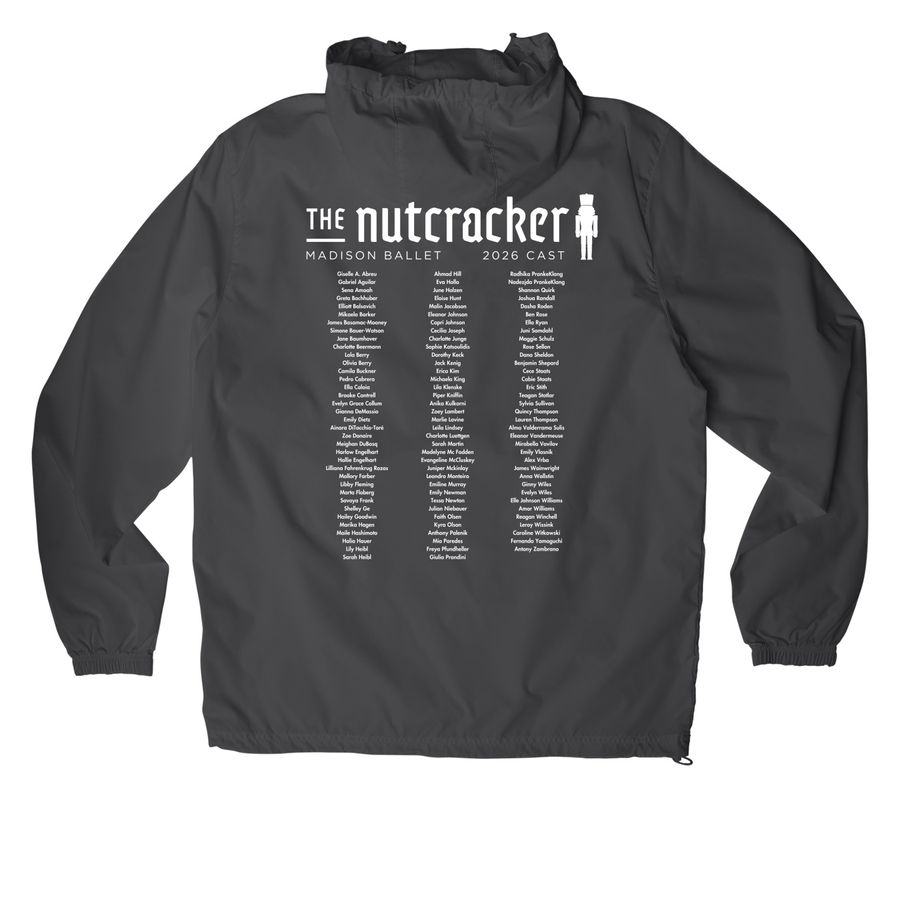 2026 Nutcracker Cast Apparel, a Graphite Packable Anorak (back-view)