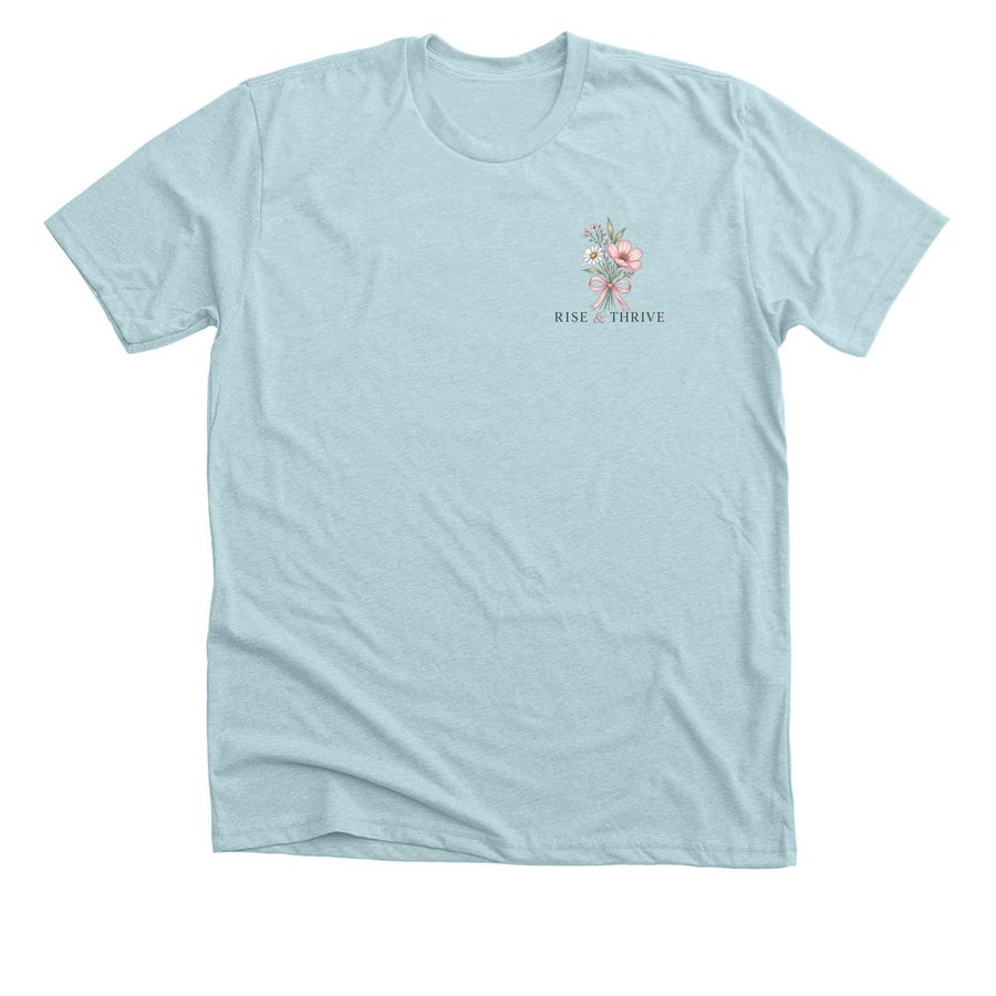 Rise With Integrity Floral, a Heather Ice Blue Premium Unisex Tee