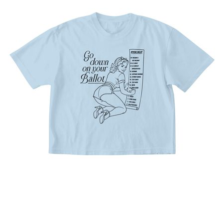 Go down on your ballot!, a Chambray Comfort Colors Boxy Tee