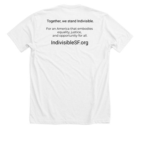 Indivisible SF T-Shirts: White, a Solid White Blend Premium Unisex Tee (back-view)