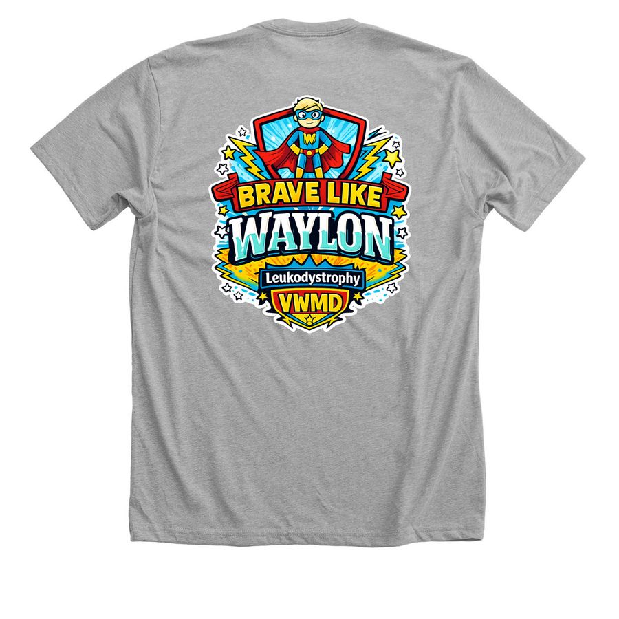 Waylon's Journey to a Miracle, a Athletic Heather Premium Unisex Tee (back-view)
