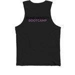 I Built Strong Bones, a Black Premium Cotton Tank (back-view)