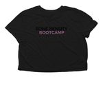 I Built Strong Bones, a Black Women?s Flowy Cropped Tee (back-view)