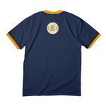 Organize The Block Ringer Tee, a Navy/ Gold Cotton Ringer Tee (back-view)