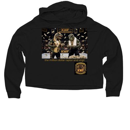 million dollar raptor and virgil&nbsp;, a Black Women?s Lightweight Cropped Hoodie