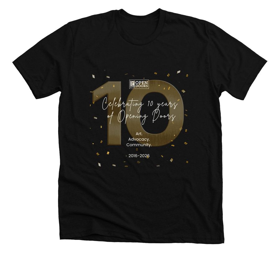 10 Year Anniversary Tee, a Solid Black Blend Premium Unisex Tee