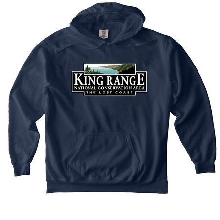 King Range National Conservation Area, a True Navy Comfort Colors Pullover Hoodie