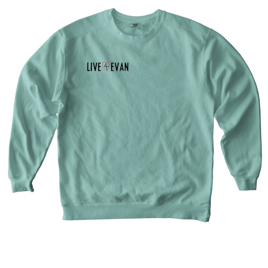 Falmouth Road Race for Live4Evan, a Seafoam Comfort Colors Crewneck Sweatshirt