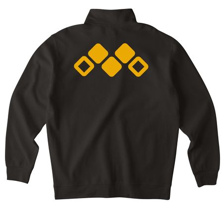 HVU Quarter Zip, a Black Midweight Quarter Zip Pullover (back-view)