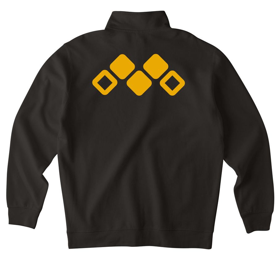 HVU Quarter Zip, a Black Midweight Quarter Zip Pullover (back-view)