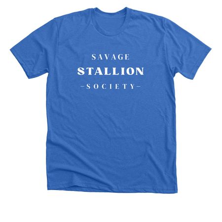 White Savage Stallion Society Apparel&nbsp;, a Heather True Royal Premium Unisex Tee