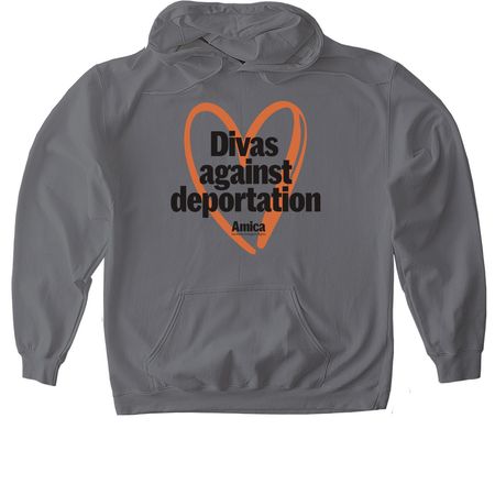 Divas against deportation, a Charcoal Gildan Softstyle Pullover Hoodie